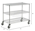 Global Industrial Nexel Adjustable Chrome Wire Shelf Cart w/3 Shelves 800 lbs. Capacity, 72