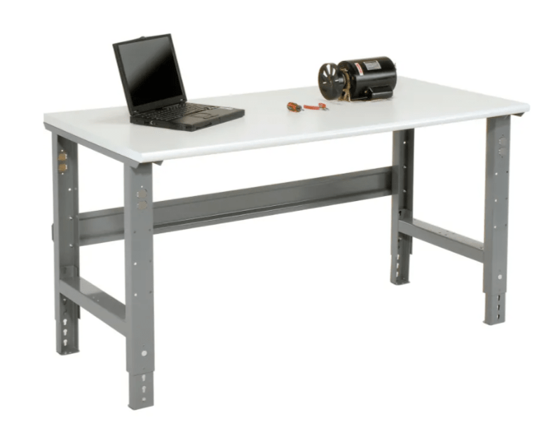 Global Industrial 48"W x 30"D Adjustable Height Workbench C - Channel Leg - ESD Safety Edge Gray (GLB - 237346) - SchoolOutlet