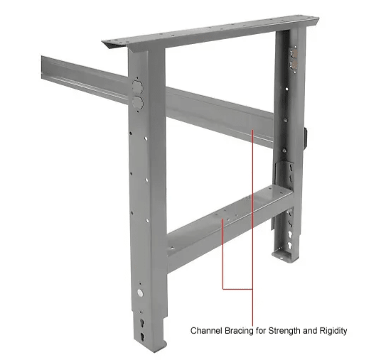 Global Industrial 48"W x 30"D Adjustable Height Workbench C - Channel Leg - ESD Safety Edge Gray (GLB - 237346) - SchoolOutlet