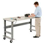 Global Industrial 48 x 30 Mobile Adjustable Height C - Channel Leg Workbench - ESD Safety Edge (GLB - 237346A) - SchoolOutlet