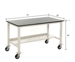 Global Industrial Mobile Production Workbench w/ Laminate Safety Edge Top, 60