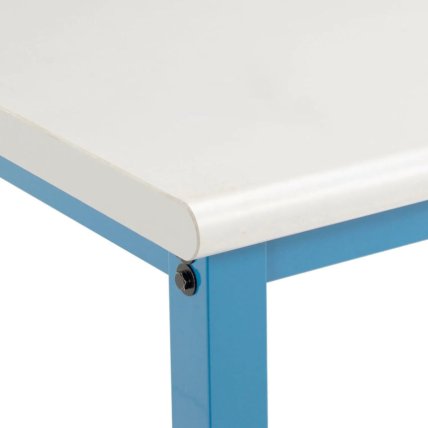 Global Industrial Mobile Production Workbench w/ Laminate Safety Edge Top, 72"W x 36"D, Blue (GLB - 237378A) - SchoolOutlet