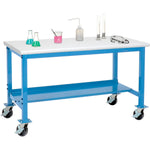 Global Industrial Mobile Production Workbench w/ Laminate Safety Edge Top, 72