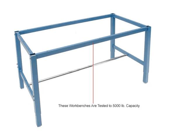 Global Industrial 60 x 30 Adjustable Height Workbench Square Tube Leg, Phenolic Resin Safety Edge Blue (GLB - 237383LBL) - SchoolOutlet
