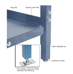 Global Industrial 60 x 30 Adjustable Height Workbench Square Tube Leg, Phenolic Resin Safety Edge Blue (GLB - 237383LBL) - SchoolOutlet