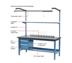 Global Industrial 60 x 30 Adjustable Height Workbench Square Tube Leg, Phenolic Resin Safety Edge Blue (GLB - 237383LBL) - SchoolOutlet