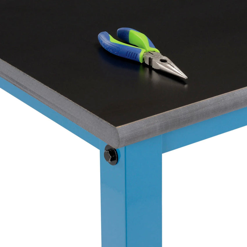 Global Industrial 60 x 30 Adjustable Height Workbench Square Tube Leg, Phenolic Resin Safety Edge Blue (GLB - 237383LBL) - SchoolOutlet