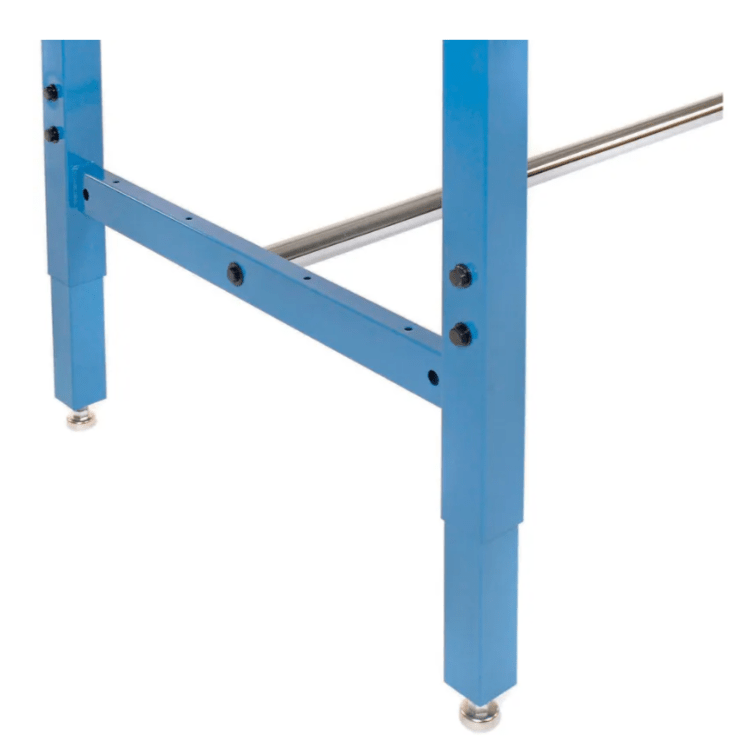 Global Industrial Adjustable Lab Workbench, 72" x 30", Power Apron, Phenolic Safety Edge, Blue (GLB - 237385B) - SchoolOutlet