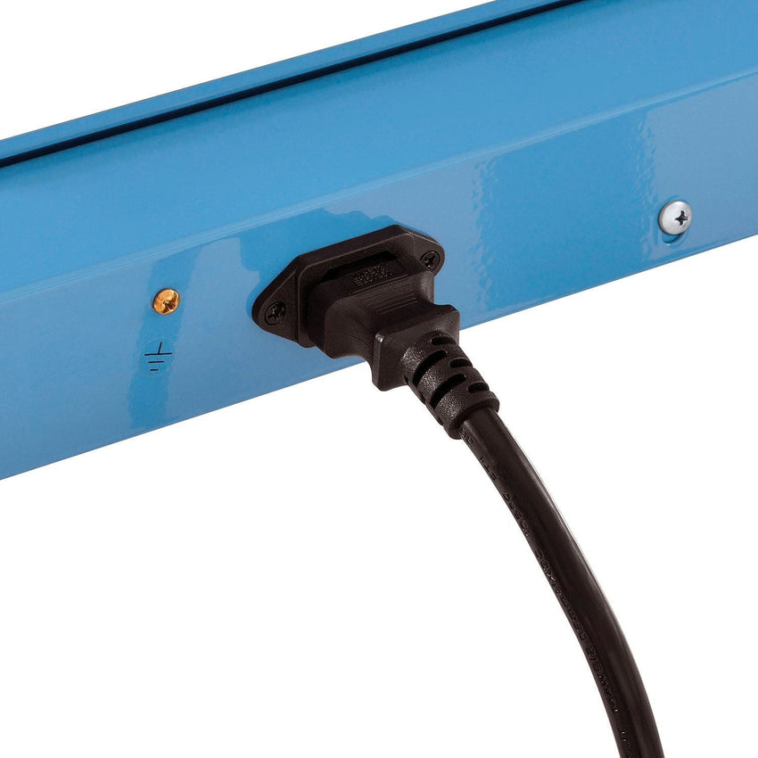 Global Industrial Adjustable Lab Workbench, 72" x 30", Power Apron, Phenolic Safety Edge, Blue (GLB - 237385B) - SchoolOutlet