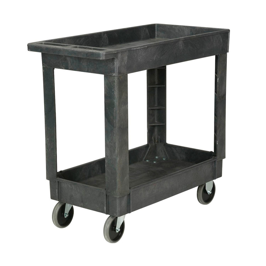Global Industrial Utility Cart w/2 Shelves & 5" Casters, 500 lb. Capacity, 34"L x 17 - 1/2"W x 33"H (GLB - 241749) - SchoolOutlet