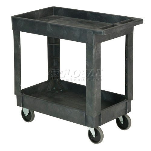 Global Industrial Utility Cart w/2 Shelves & 5" Casters, 500 lb. Capacity, 34"L x 17 - 1/2"W x 33"H (GLB - 241749) - SchoolOutlet
