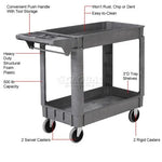 Global Industrial Utility Cart w/2 Shelves & 5