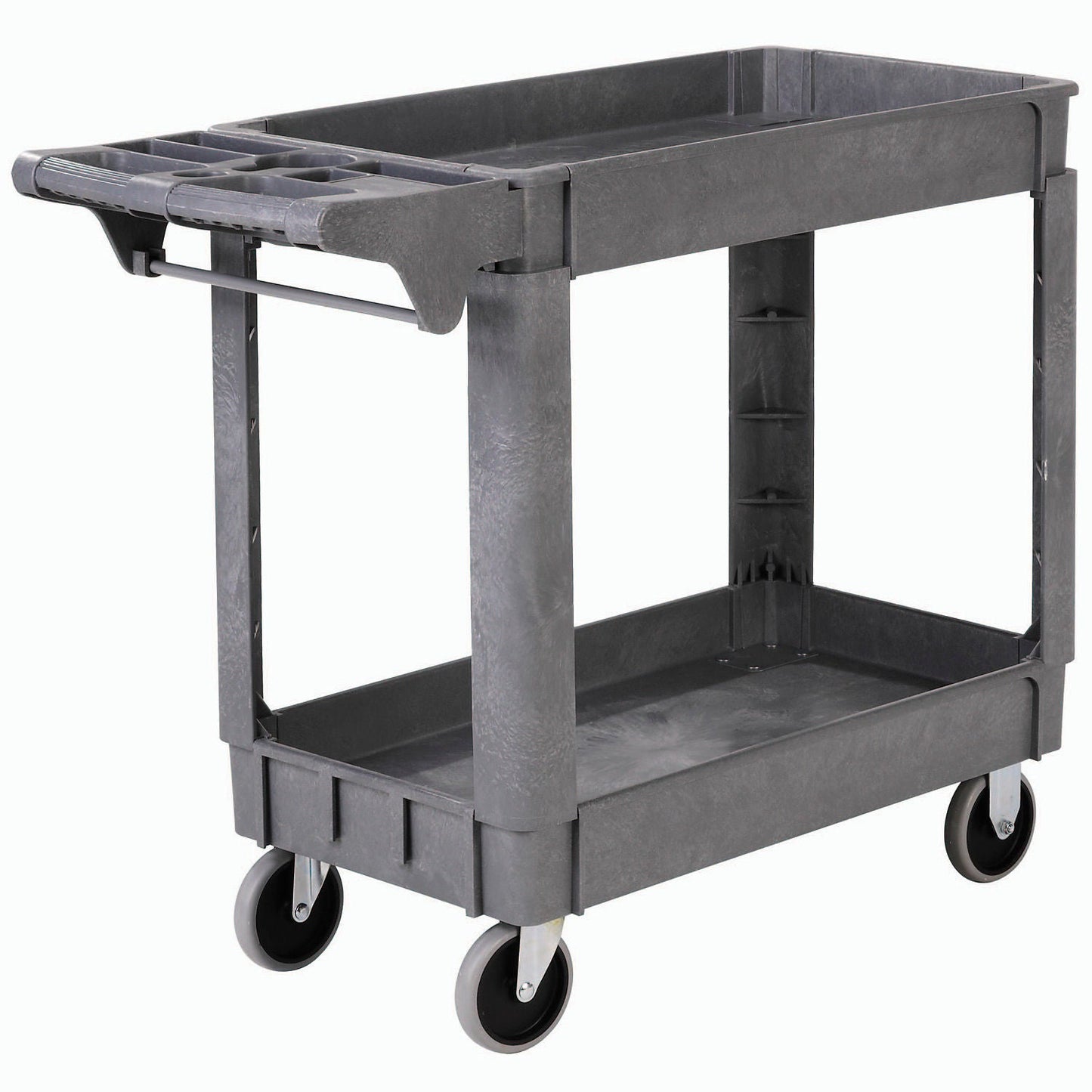 Global Industrial Utility Cart w/2 Shelves & 5" Casters, 500 lb. Capacity, 40"L x 17"W x 33"H (GLB - 242080) - SchoolOutlet