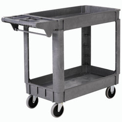 Global Industrial Utility Cart w/2 Shelves & 5" Casters, 500 lb. Capacity, 40"L x 17"W x 33"H (GLB-242080)