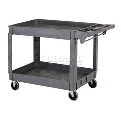 Global Industrial Utility Cart w/2 Shelves & 5" Casters, 500 lb. Capacity, 46"L x 25"W x 33"H (GLB-242081)