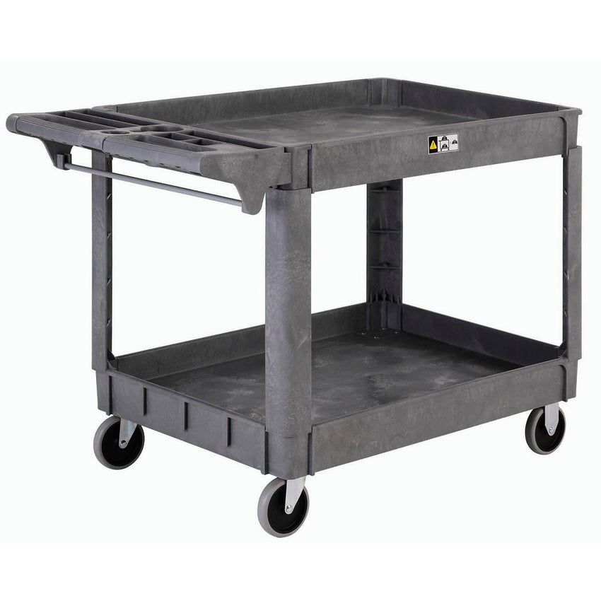 Global Industrial Utility Cart w/2 Shelves & 5" Casters, 500 lb. Capacity, 46"L x 25"W x 33"H (GLB - 242081) - SchoolOutlet