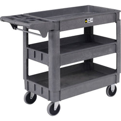Global Industrial Utility Cart w/3 Shelves & 5" Casters, 500 lb. Capacity, 40"L x 17"W x 33"H (GLB-242083)
