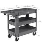 Global Industrial Utility Cart w/3 Shelves & 5