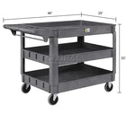 Global Industrial Utility Cart w/3 Shelves & 5