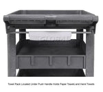 Global Industrial Utility Cart w/3 Shelves & 5