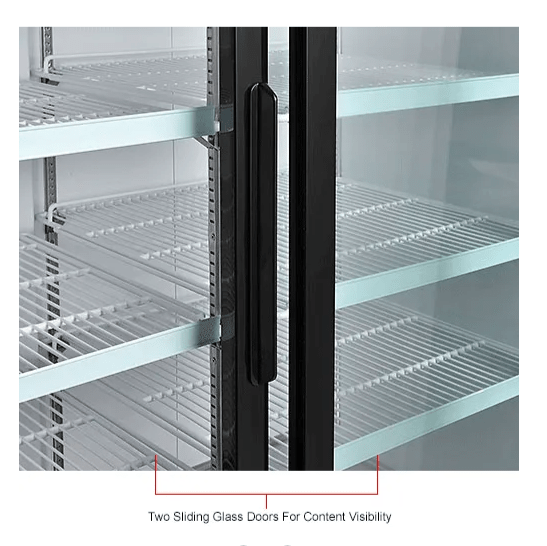 Nexel Merchandiser Refrigerator, 2 Glass Doors, 45 Cu. Ft. (GLB - 243006) - SchoolOutlet
