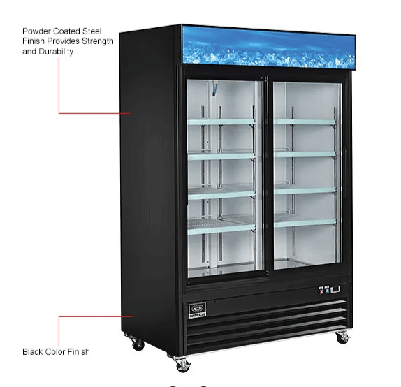 Nexel Merchandiser Refrigerator, 2 Glass Doors, 45 Cu. Ft. (GLB - 243006) - SchoolOutlet