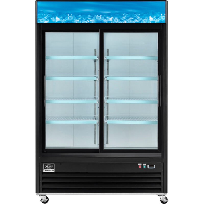 Nexel Merchandiser Refrigerator, 2 Glass Doors, 45 Cu. Ft. (GLB - 243006) - SchoolOutlet