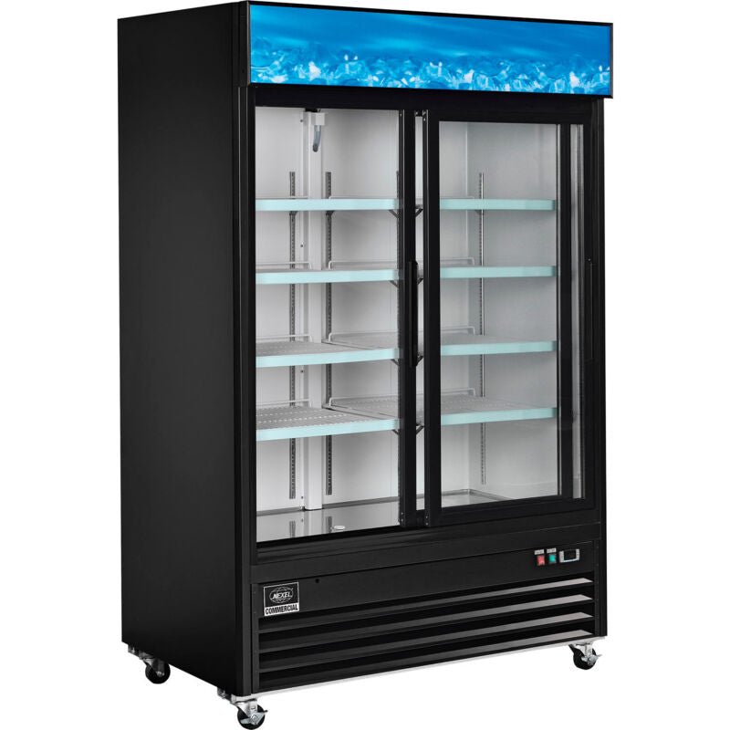 Nexel Merchandiser Refrigerator, 2 Glass Doors, 45 Cu. Ft. (GLB - 243006) - SchoolOutlet