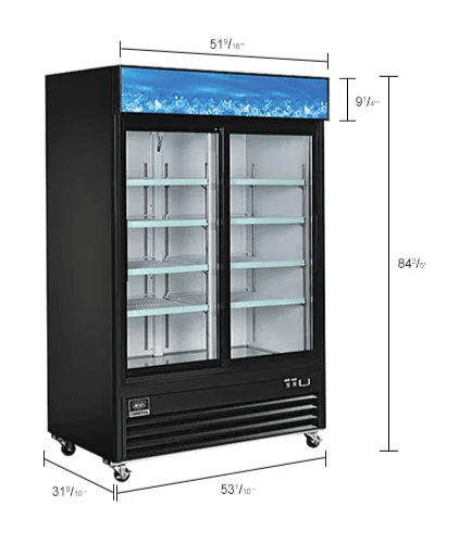 Nexel Merchandiser Refrigerator, 2 Glass Doors, 45 Cu. Ft. (GLB - 243006) - SchoolOutlet