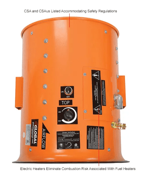 Global Industrial Electric Salamander Heater, Adjustable Thermostat, 480V, 3 Phase, 30000 Watt (GLB - 246068) - SchoolOutlet