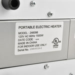 Global Industrial Portable Milkhouse Style Electric Heater, 120V, 1500W (GLB - 246098) - SchoolOutlet