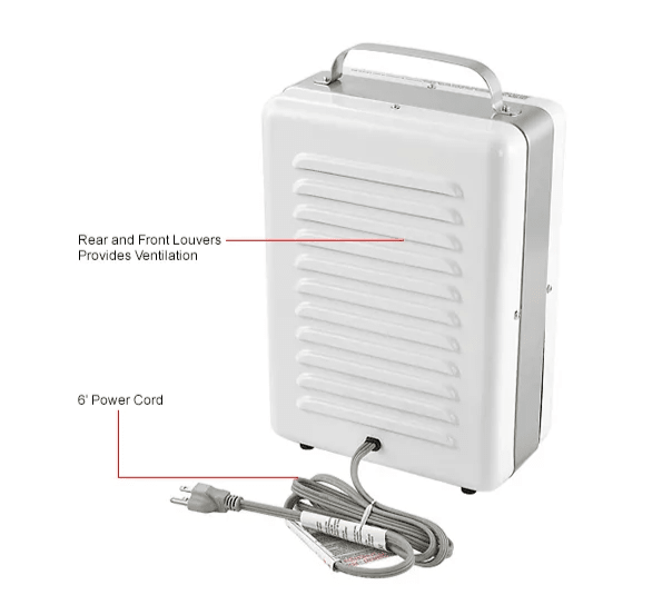 Global Industrial Portable Milkhouse Style Electric Heater, 120V, 1500W (GLB - 246098) - SchoolOutlet