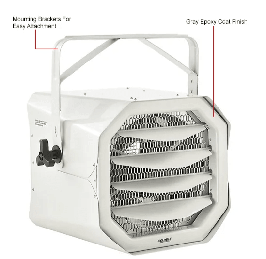 Global Industrial Unit Heater, Horizontal Downflow, 10KW, 240V, 1 or 3 Phase (GLB - 246102) - SchoolOutlet