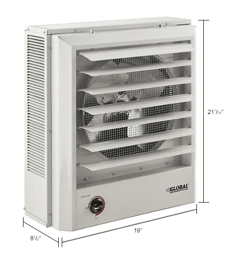 Global Industrial Unit Heater, Horizontal or Vertical Downflow, 10KW, 480V, 3 Phase (GLB - 246103) - SchoolOutlet