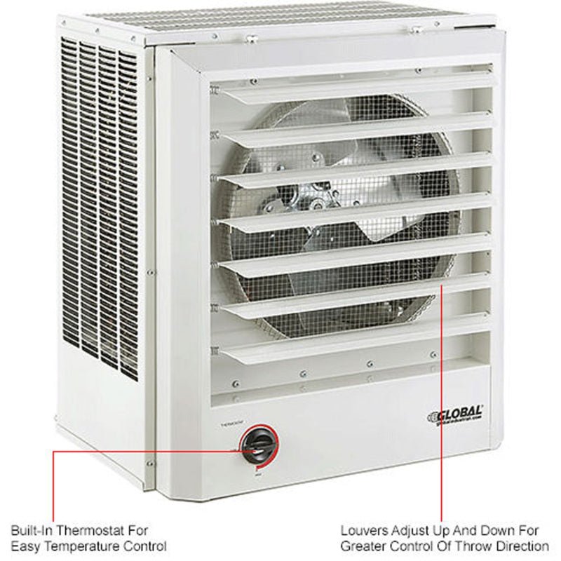 Global Industrial Unit Heater, Horizontal or Vertical Downflow, 15KW, 480V, 3 Phase (GLB - 246134) - SchoolOutlet