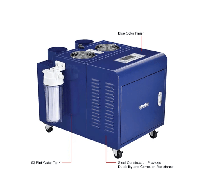 Global Industrial Ultrasonic Humidifier, Cool Mist with Dual Output 450 Pints Per Day (GLB - 246138) - SchoolOutlet