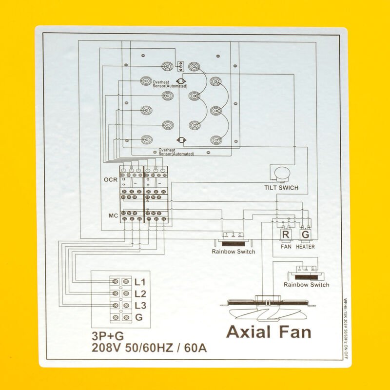 Global Industrial Portable Electric Heater, Adjustable Thermostat, 208V, 3 Phase, 15000W (GLB - 246552) - SchoolOutlet