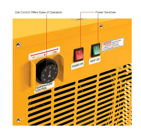 Global Industrial Portable Electric Heater, Adjustable Thermostat, 208V, 3 Phase, 15000W (GLB - 246552) - SchoolOutlet