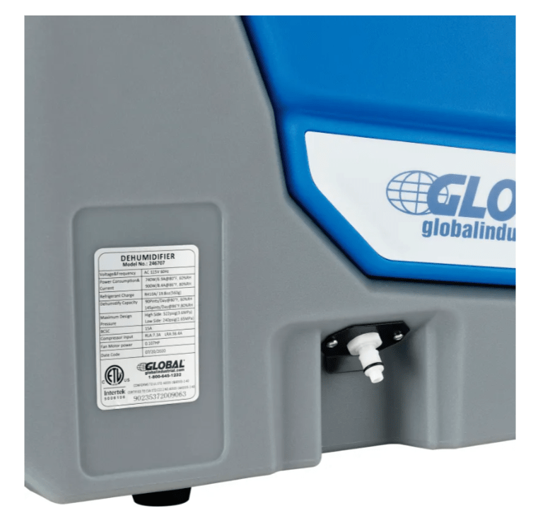 Global Industrial Crawl Space Commercial Dehumidifier With Pump, 90 Pints (GLB - 246707) - SchoolOutlet