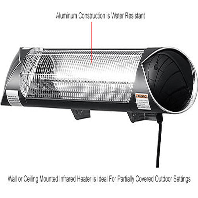 Global Industrial Infrared Patio Heater w/Remote Control, Wall/Ceiling Mount, 1500W (GLB - 246718) - SchoolOutlet