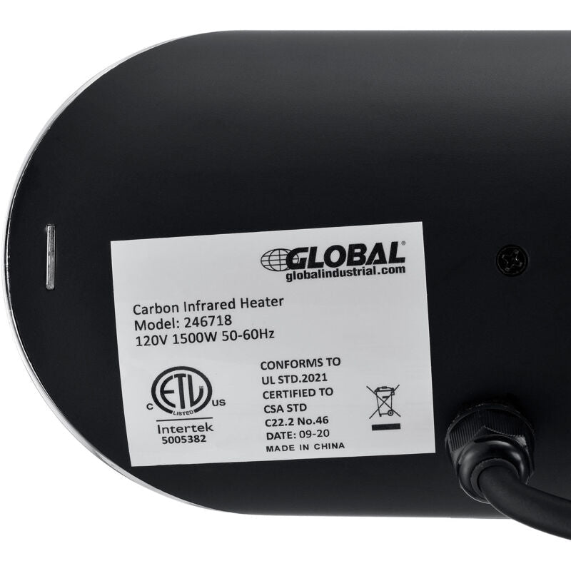 Global Industrial Infrared Patio Heater w/Remote Control, Wall/Ceiling Mount, 1500W (GLB - 246718) - SchoolOutlet