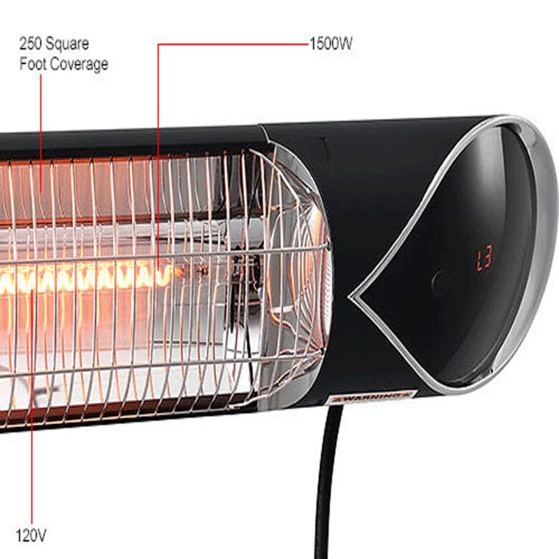 Global Industrial Infrared Patio Heater w/Remote Control, Wall/Ceiling Mount, 1500W (GLB - 246718) - SchoolOutlet