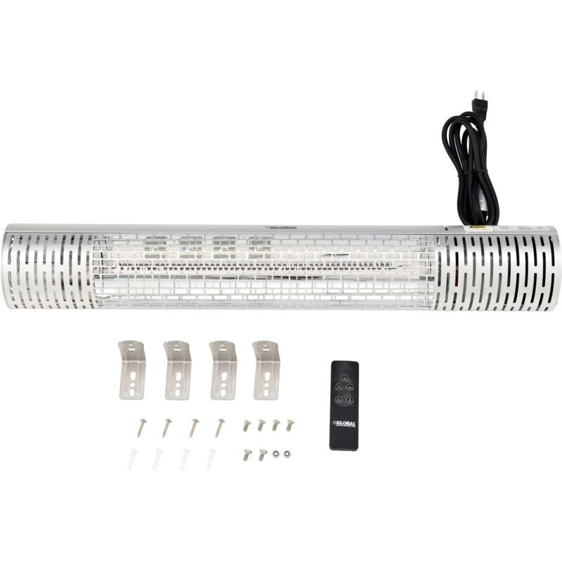 Global Industrial Infrared Patio Heater w/ Remote Control, Wall/Ceiling Mount, 1500W, 30 - 3/4"L (GLB - 246720) - SchoolOutlet