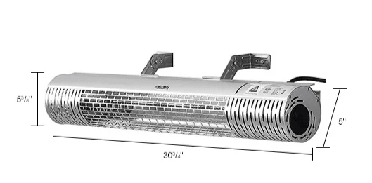 Global Industrial Infrared Patio Heater w/ Remote Control, Wall/Ceiling Mount, 1500W, 30 - 3/4"L (GLB - 246720) - SchoolOutlet