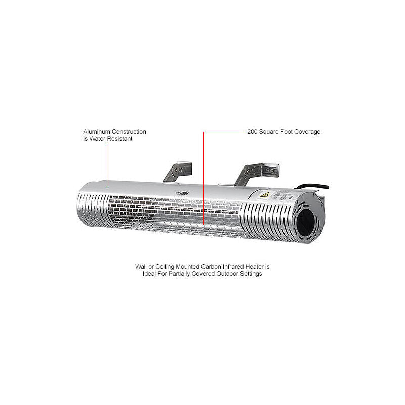 Global Industrial Infrared Patio Heater w/ Remote Control, Wall/Ceiling Mount, 1500W, 30 - 3/4"L (GLB - 246720) - SchoolOutlet