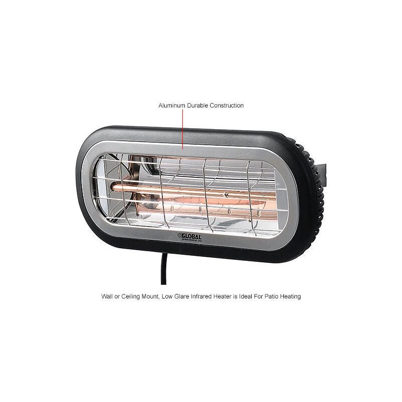 Global Industrial Infrared Patio Heater, Wall Or Ceiling Mount, Low Glare, 1500W (GLB - 246721) - SchoolOutlet