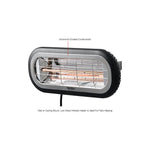Global Industrial Infrared Patio Heater, Wall Or Ceiling Mount, Low Glare, 1500W (GLB - 246721) - SchoolOutlet