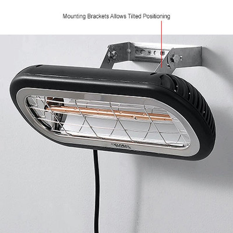 Global Industrial Infrared Patio Heater, Wall Or Ceiling Mount, Low Glare, 1500W (GLB - 246721) - SchoolOutlet