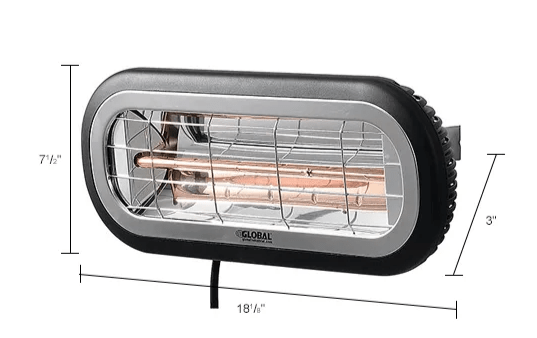 Global Industrial Infrared Patio Heater, Wall Or Ceiling Mount, Low Glare, 1500W (GLB - 246721) - SchoolOutlet