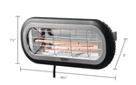 Global Industrial Infrared Patio Heater, Wall Or Ceiling Mount, Low Glare, 1500W (GLB - 246721) - SchoolOutlet